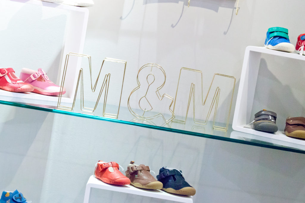 We designed the new Maddie & Marks shoes shops in Edinburgh using gender neutral colours.  