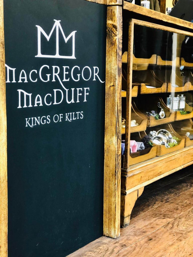 Customised haberdashery cabinet in line with brand identity for this retail store in Glasgow