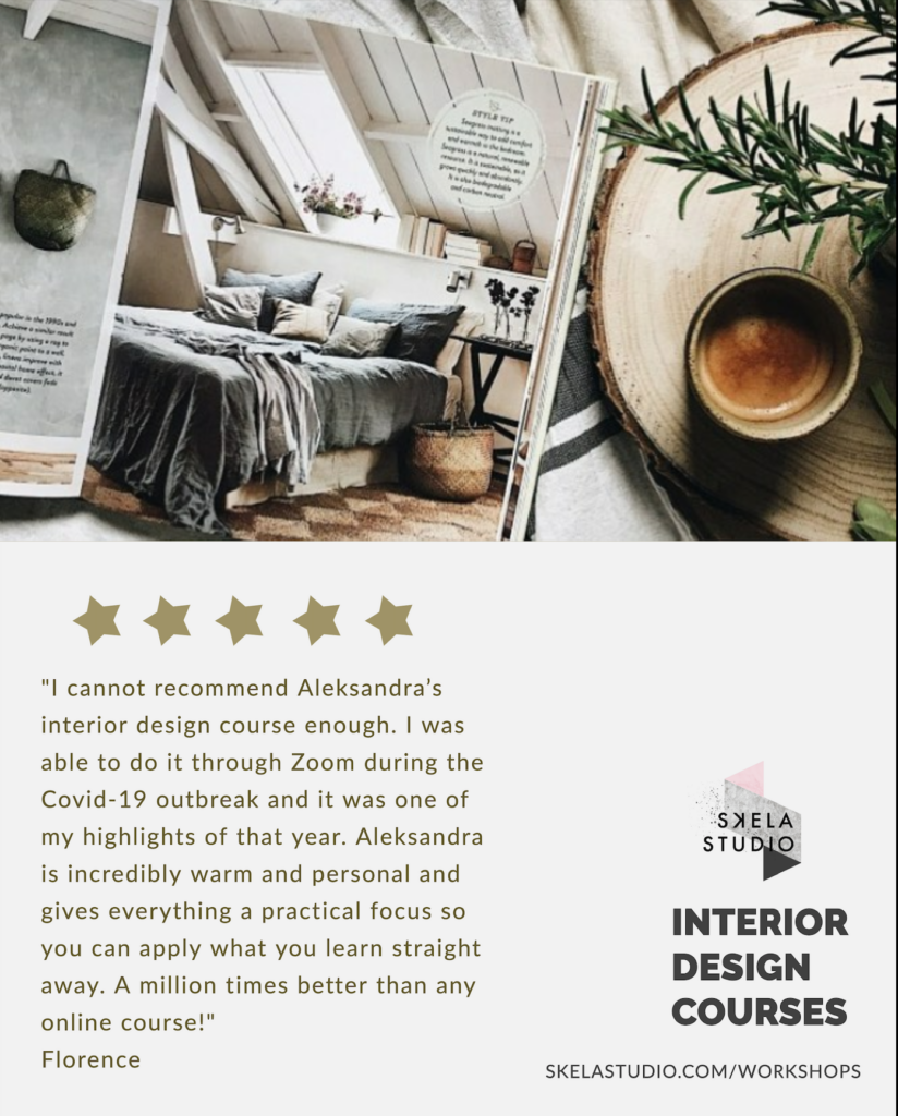 We have all five star reviews for our  interior design workshops and courses