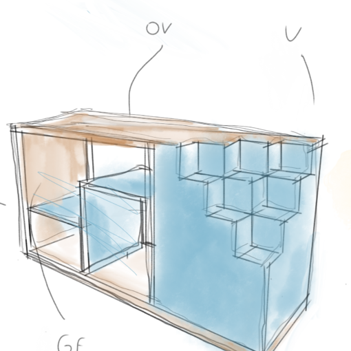 Shop counter drawing by skela studio