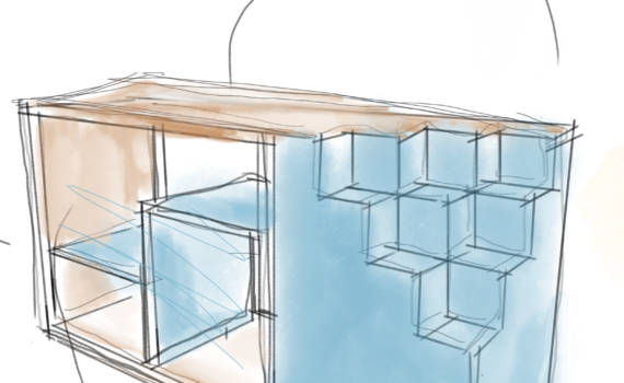 Shop counter drawing by skela studio